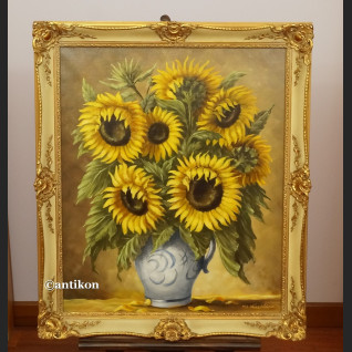 Słoneczniki w wazonie obraz olejny  Słoneczniki w wazonie obraz olejny