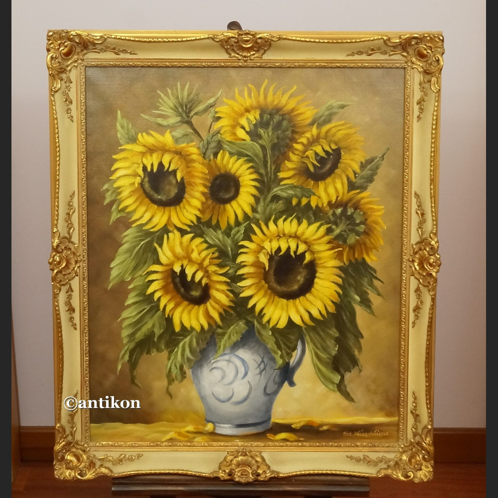 Słoneczniki w wazonie obraz olejny  Słoneczniki w wazonie obraz olejny