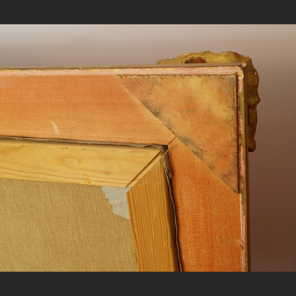 Obraz aukcyjny brzeg jeziora w stylowej ramie  Obraz aukcyjny brzeg jeziora w stylowej ramie