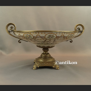 Patera z brązem duża z papużkami Patera z brązem duża z papużkami