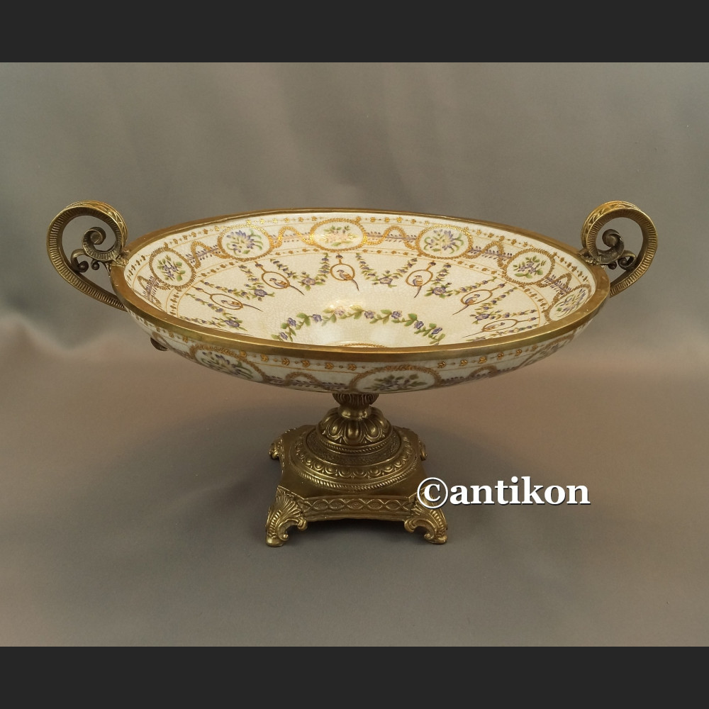 Patera z brązem duża z papużkami Patera z brązem duża z papużkami