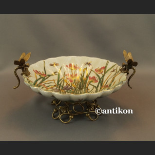 Patera porcelanowa z ważkami w brązie Patera porcelanowa z ważkami w brązie