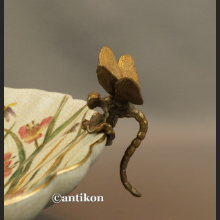 Patera porcelanowa z ważkami w brązie Patera porcelanowa z ważkami w brązie