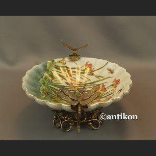 Patera porcelanowa z ważkami w brązie Patera porcelanowa z ważkami w brązie