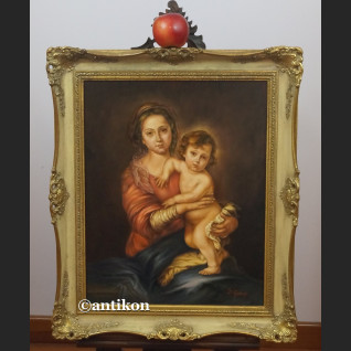 Madonna z Jezuskiem obraz olejny religijny wg Murillo Madonna z Jezuskiem obraz olejny religijny wg Murillo