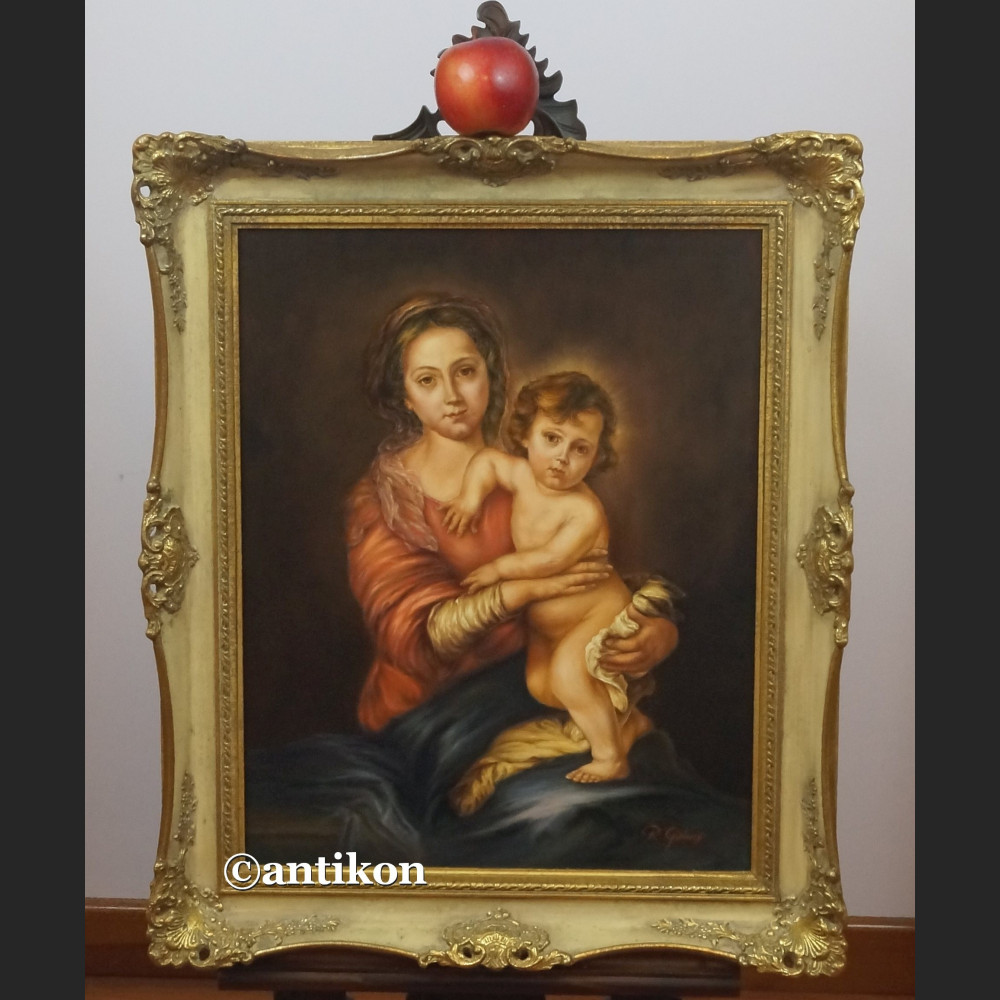 Madonna z Jezuskiem obraz olejny religijny wg Murillo Madonna z Jezuskiem obraz olejny religijny wg Murillo