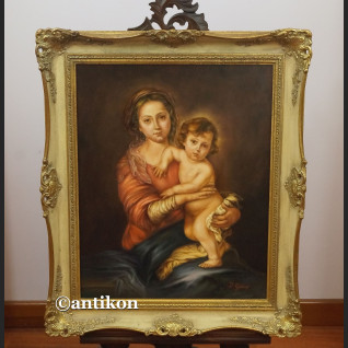 Madonna z Jezuskiem obraz olejny religijny wg Murillo Madonna z Jezuskiem obraz olejny religijny wg Murillo