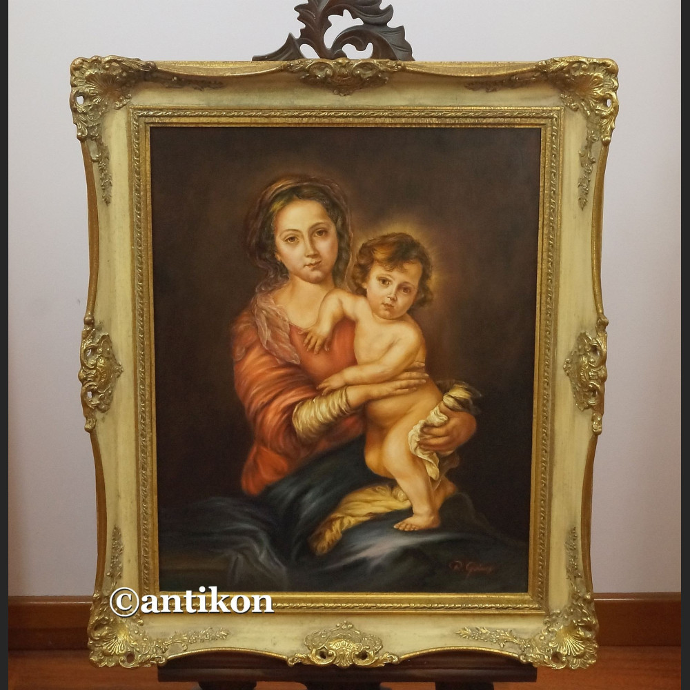 Madonna z Jezuskiem obraz olejny religijny wg Murillo Madonna z Jezuskiem obraz olejny religijny wg Murillo