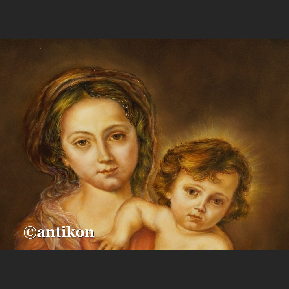 Madonna z Jezuskiem obraz olejny religijny wg Murillo Madonna z Jezuskiem obraz olejny religijny wg Murillo