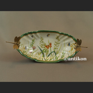 Patera  porcelanowa z brązem w stylu secesyjnym 