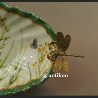 Patera  porcelanowa z brązem w stylu secesyjnym 