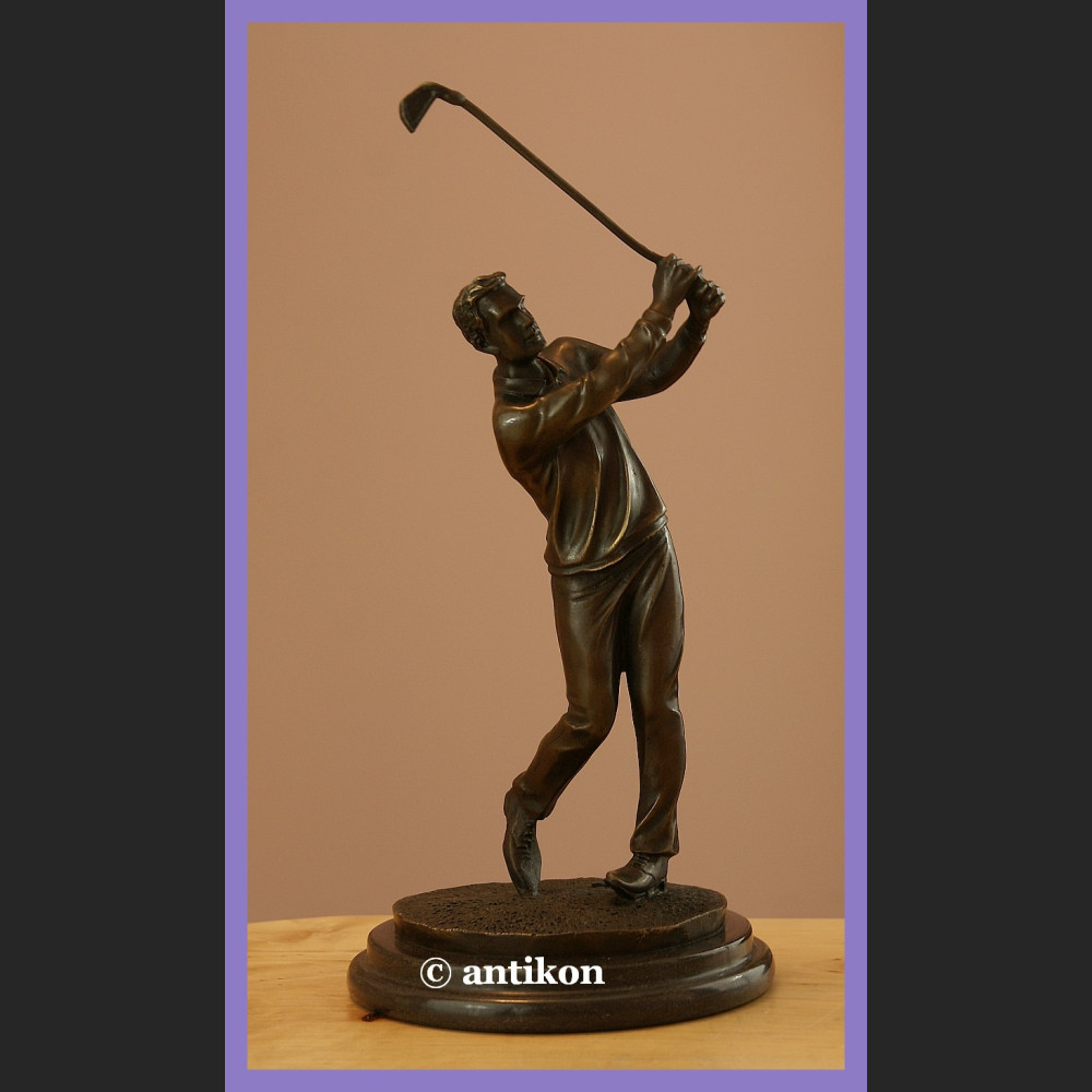 Golfista golf prawdziwy brąz rzeźba