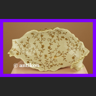 Niezwykła duża patera z delfinami z brązu