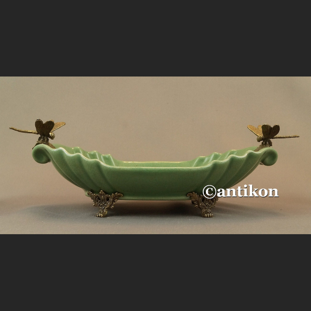 Patera w stylu secesyjnym zielona 