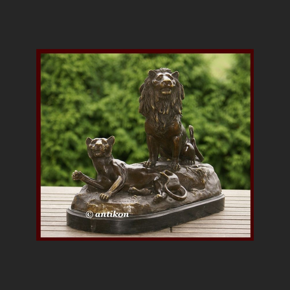 Lew i lwica ogromna rzeźba lwy na prezent 