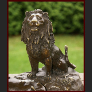 Lew i lwica ogromna rzeźba lwy na prezent 