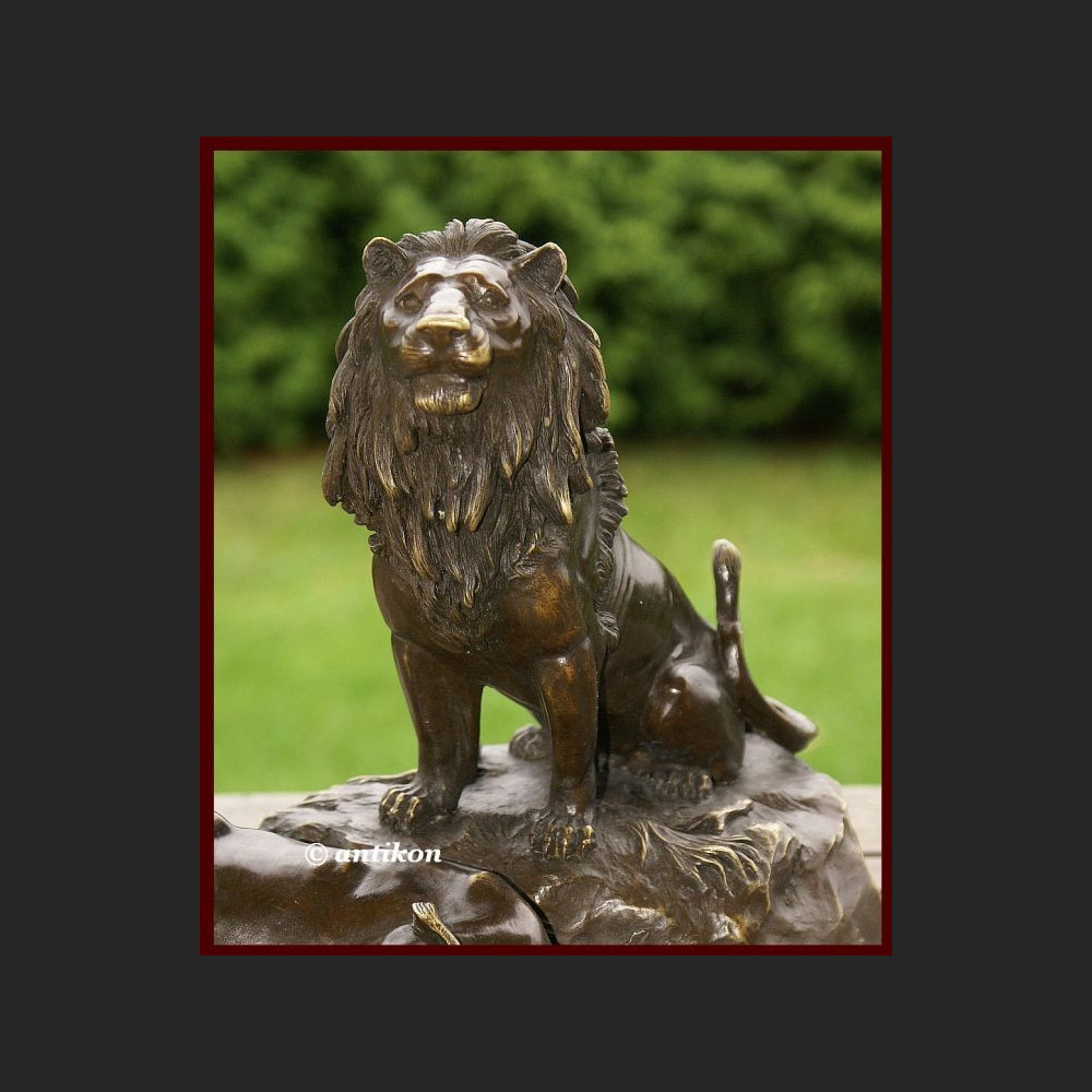 Lew i lwica ogromna rzeźba lwy na prezent 