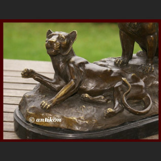 Lew i lwica ogromna rzeźba lwy na prezent 