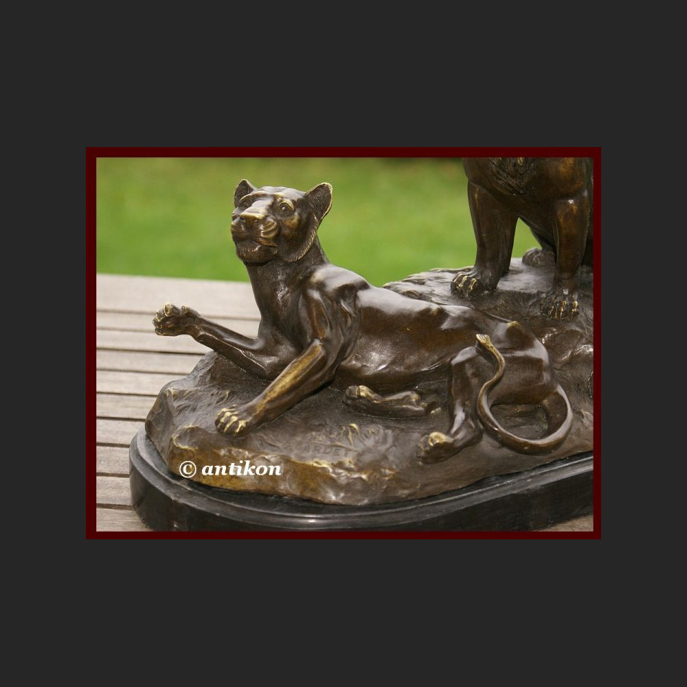 Lew i lwica ogromna rzeźba lwy na prezent 