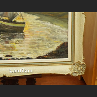 Brzeg morza o zachodzie słońca malarstwo olejne Brzeg morza o zachodzie słońca malarstwo olejne