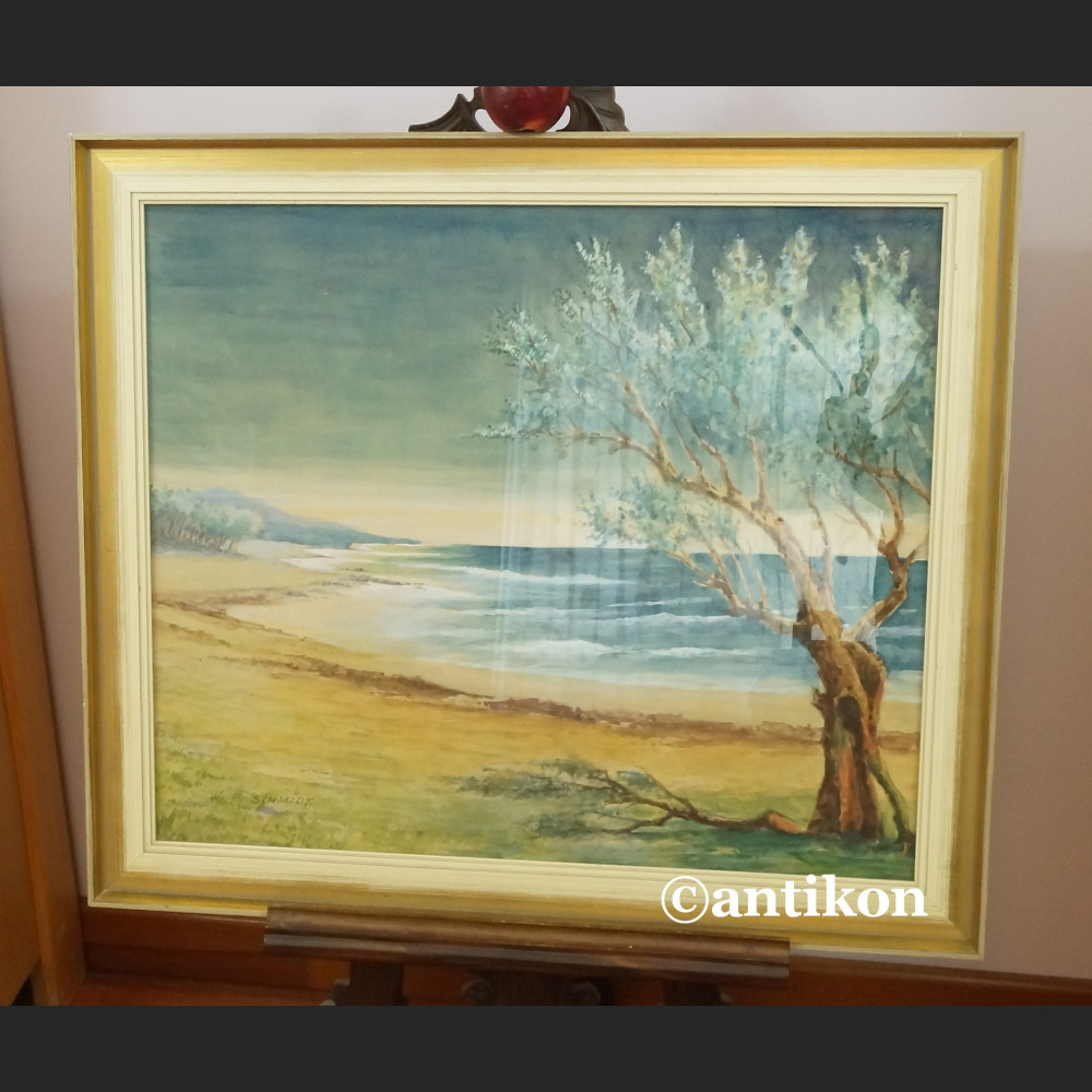 Akwarela Morze brzeg duży obraz