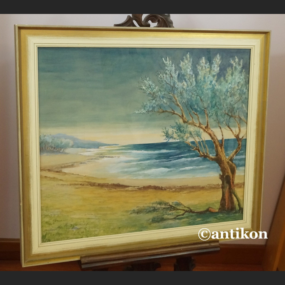 Akwarela Morze brzeg duży obraz