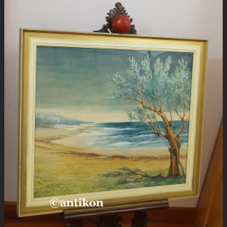 Akwarela Morze brzeg duży obraz