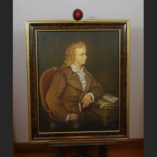 Portret arystokraty obraz olejny Panicz na krześle 