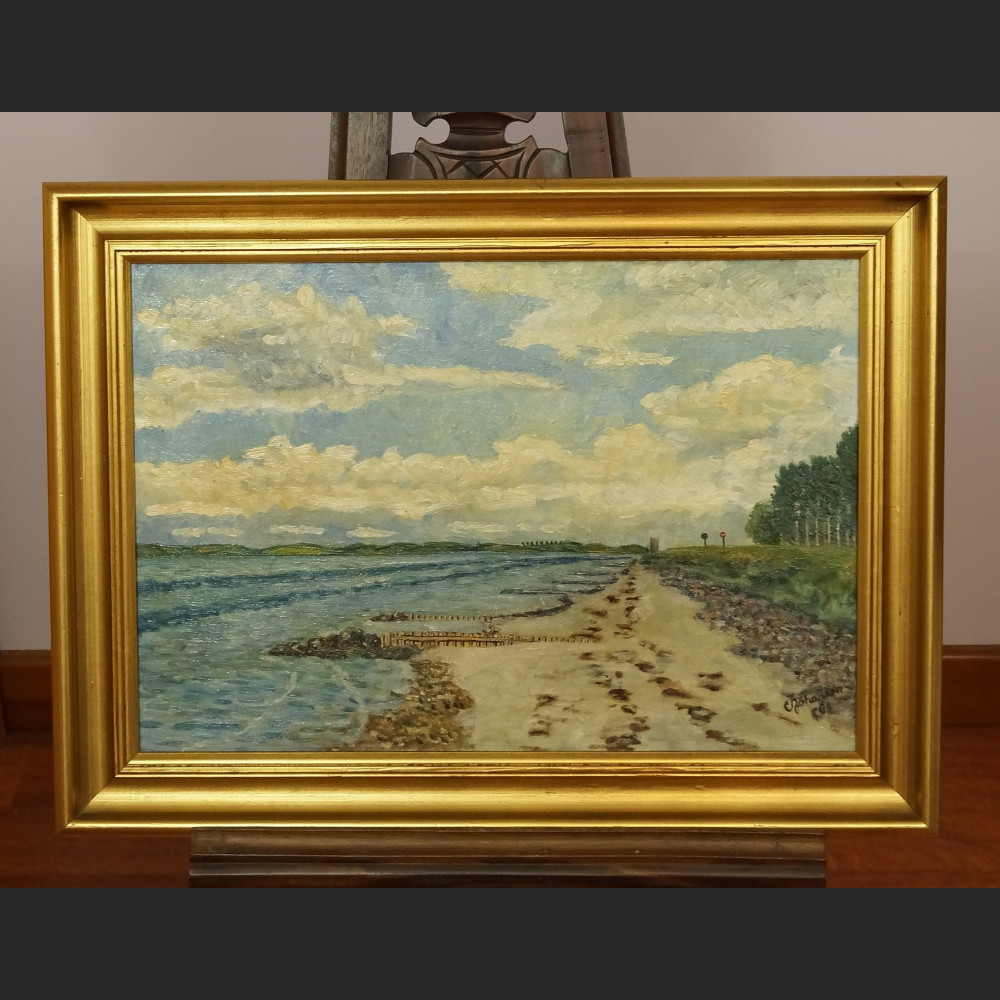 Plaża  brzeg morski obraz olejny  Plaża  brzeg morski obraz olejny