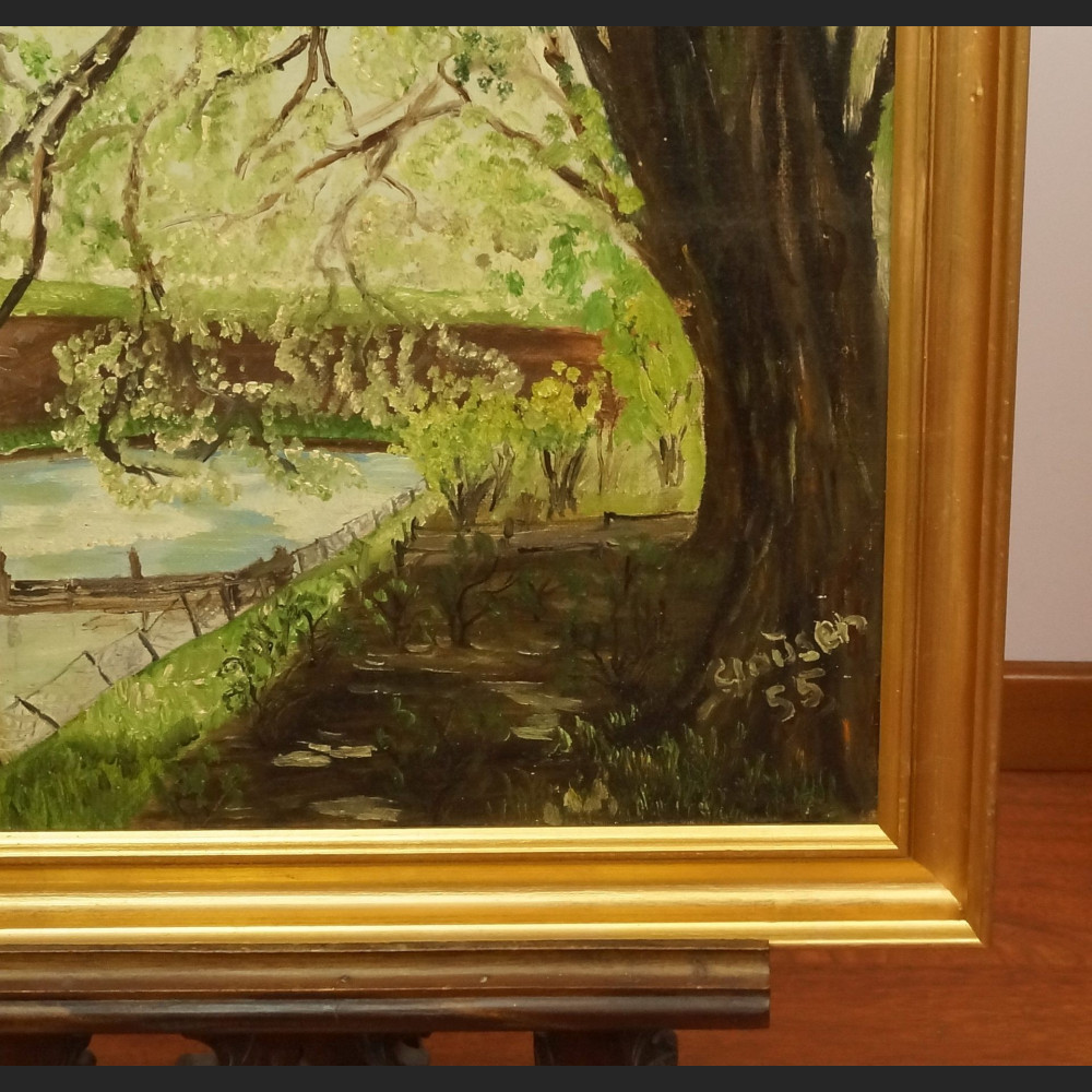 Pejzaż wiosna nad rzeką impresja 