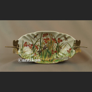 Patera  z nenufarami porcelana z brązem 