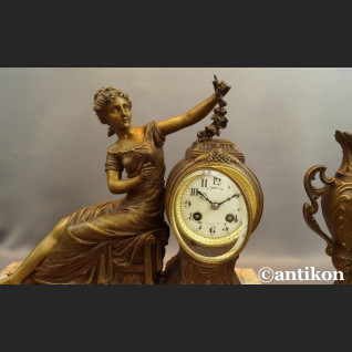 Zegar kominkowy antyk do salonu Francja XIX wiek Zegar kominkowy antyk do salonu Francja XIX wiek