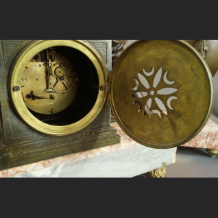 Zegar kominkowy antyk z figurą harfistki Francuz 