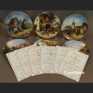Talerze kolekcjonerskie Romantyczne osady 6 sztuk kolekcja