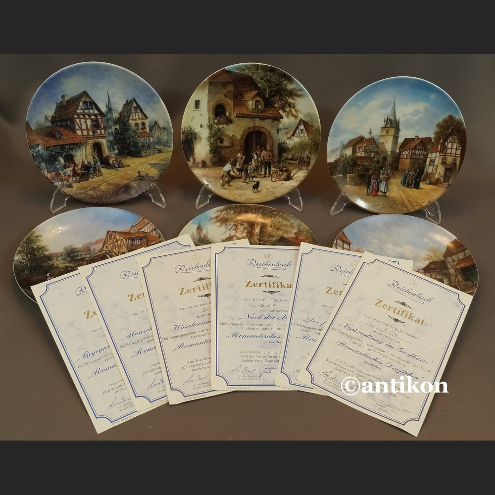 Talerze kolekcjonerskie Romantyczne osady 6 sztuk kolekcja