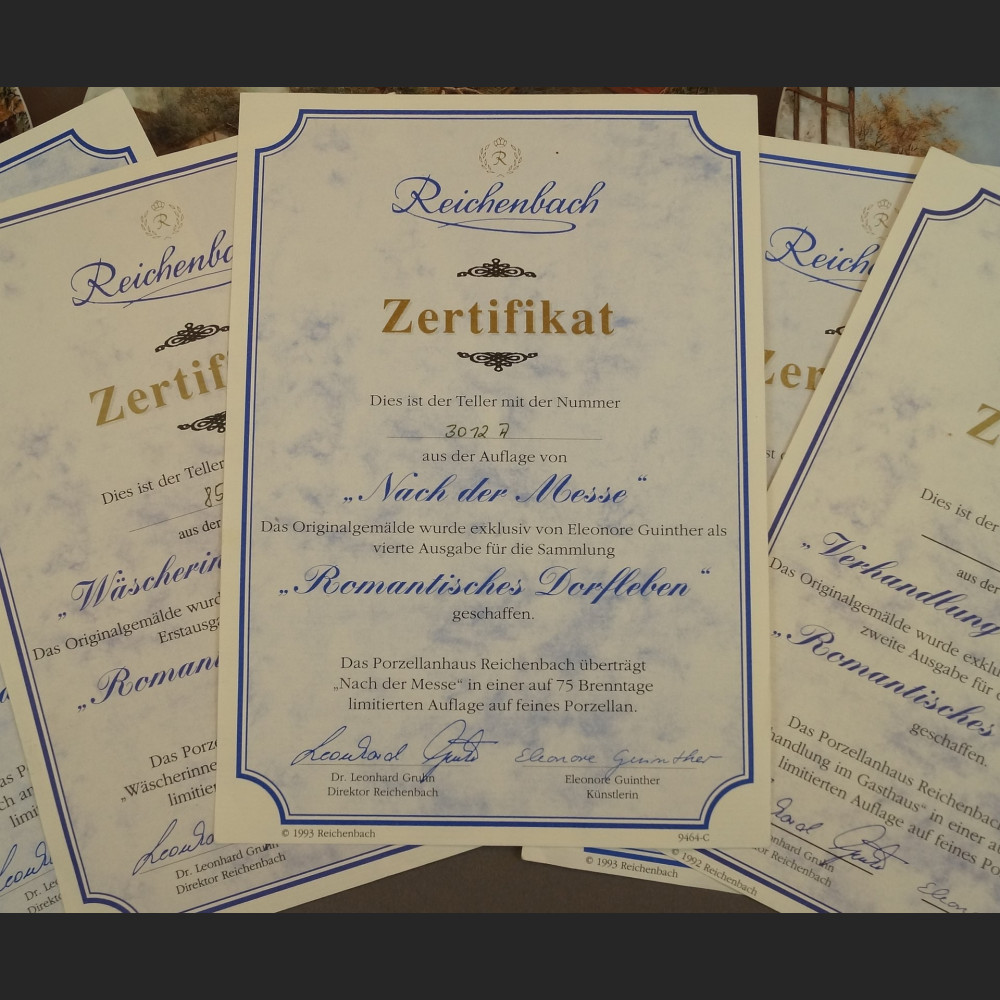 Talerze kolekcjonerskie Romantyczne osady 6 sztuk kolekcja