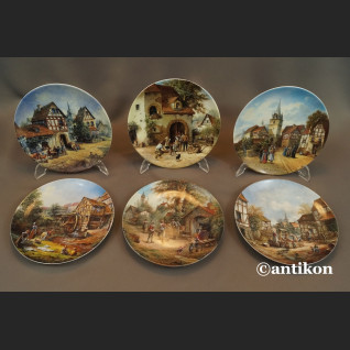Talerze kolekcjonerskie Romantyczne osady 6 sztuk kolekcja