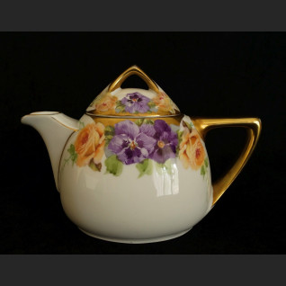 Śliczny garnitur do herbaty Beyer and Bock stara ręcznie malowana porcelana