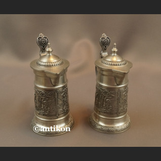 Kufle myśliwskie z cyny z jeleniami 