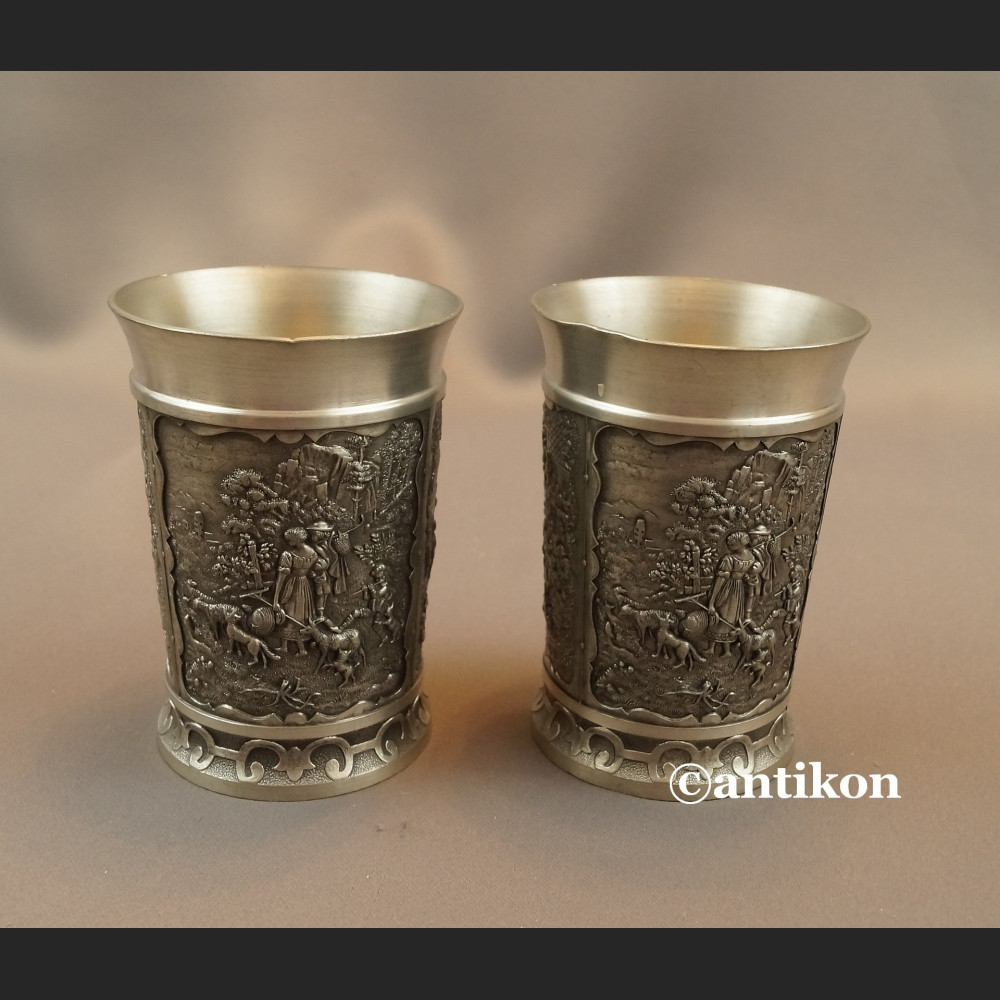 Kubek myśliwski z cyny 2 szt