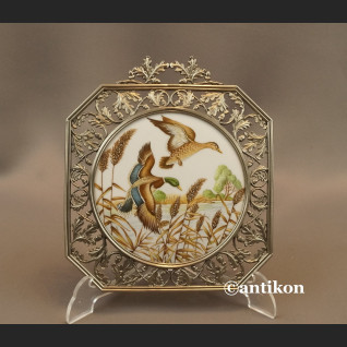 Myśliwskia dekoracja kaczki cyna z ceramiką