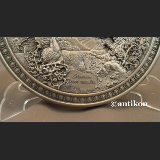 Relief myśliwski talerz z cyny głuszec