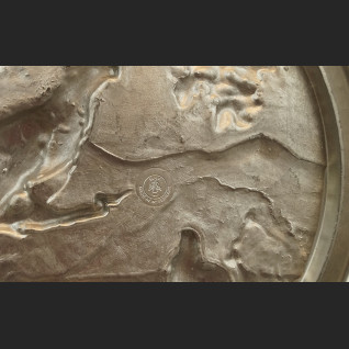 Relief myśliwski talerz z cyny głuszec