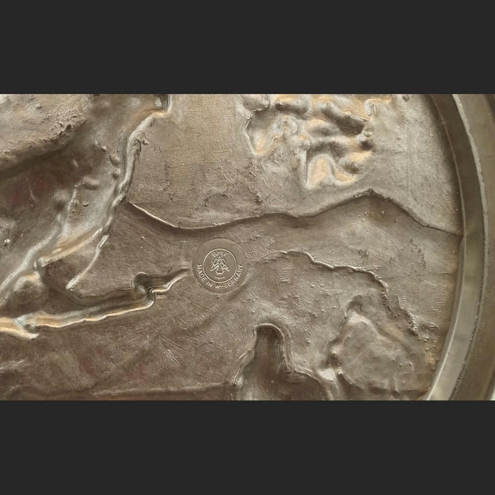 Relief myśliwski talerz z cyny głuszec