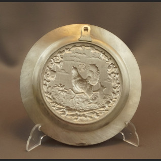 Talerz myśliwski cynowy z głuszcem