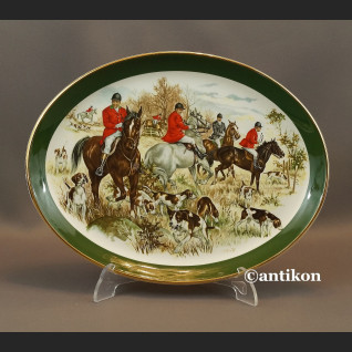 Talerz myśliwski polowanie duży porcelanowy