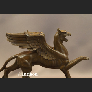 Gryf rzeźba prawdziwy brąz duża figura 