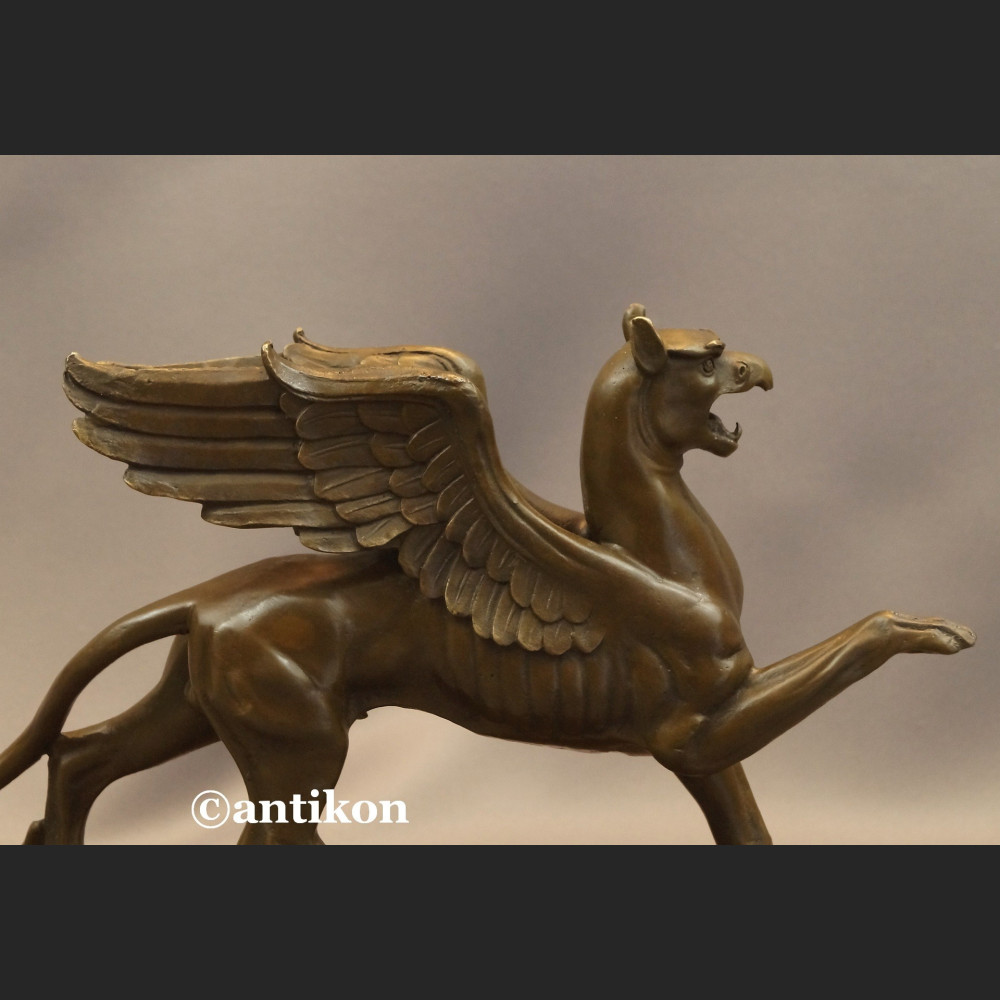 Gryf rzeźba prawdziwy brąz duża figura 