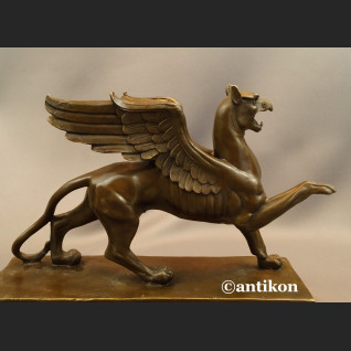 Gryf rzeźba prawdziwy brąz duża figura 