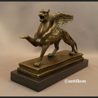 Gryf rzeźba prawdziwy brąz duża figura 